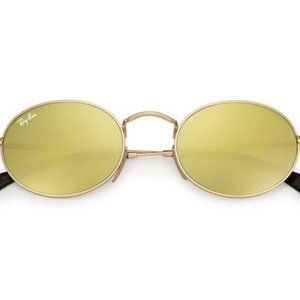 Ray Ban Oval Flat Lenses Yellow Flash
